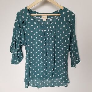 Maeve Polka Dot 3/4 Sleeve Blouse